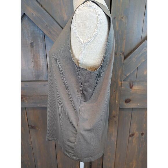 Chico’s Tank Top Blouse Women’s 2 Large Brown Round Neck Sleeveless Stretch - Picture 2 of 8